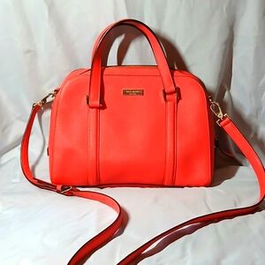 Kate Spade Red Satchel With Detachable Shoulder/crossbody Straps EUC